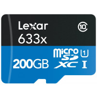 Lexar High-Performance microSDXC 633x 200GB UHS-I/U1 w/USB 3.0 Reader Flash Speicherkarte LSDMI200BBEU633-22