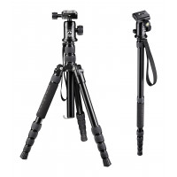 Mantona DSLM Travel Reisestativ (max. Höhe 143 cm, max. Belastbarkeit bis 5kg, drehbare Mittelsäule, inkl. Kugelkopf und Stativtasche, geeignet für DSLR, System und Kompaktkamera) schwarz-22
