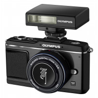 Olympus PEN E-P2 SE Systemkamera (12,3 Megapixel, 7,6 cm (3 Zoll) Display, Bildstabilisator) schwarz Pancake Kit and FL-14 Blitzgerät-22