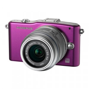 Olympus Pen E-PM1 Systemkamera (12 Megapixel, 7,6 cm (3 Zoll) Display, bildstabilisiert) lila mit 14-42mm Objektiv silber-22