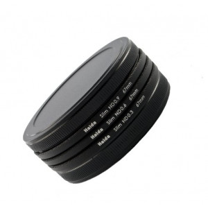 Slim Graufilter Set bestehend aus ND2, ND4, ND8 Filtern 58m inkl. Stack Cap Filtercontainer + Pro Lens Cap 58mm-22