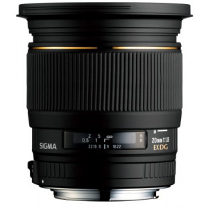 Sigma 20 mm F1,8 EX aspherical DG-Objektiv (82 mm Filtergewinde) für Canon Objektivbajonett-21