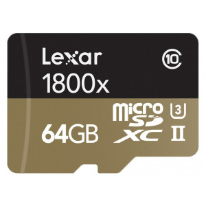 Lexar Professional 1800x microSDXC 64GB UHS-II W/USB 3.0 Reader Flash Memory Card LSDMI64GCRBEU1800R-22