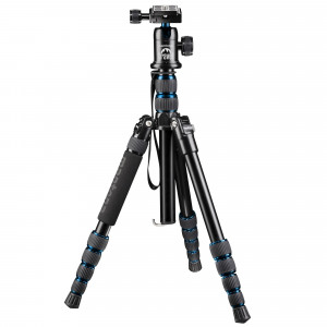 Mantona DSLM Reisestativ für System/DSLR/Kompaktkamera (143 cm (56,3 Zoll), Kugelkopf, Belastbarkeit: 5kg, drehbare Mittelsäule, kompaktes Packmaß) blau-22