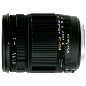 Sigma 18-250 mm F3,5-6,3 DC OS HSM Reise-Zoom-Objektiv (72 mm Filtergewinde) für Nikon Objektivbajonett-21