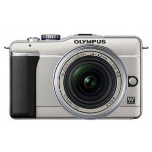 Olympus PEN E-PL1 Systemkamera (13 Megapixel, 6,9 cm (2,7 Zoll) Display, Bildstabilisator) champagner mit 14-42mm Objektiv silber-22