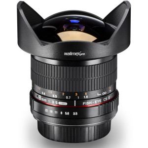 Walimex Pro 8 mm 1:3,5 DSLR Fish-Eye II Objektiv AE für Nikon F Objektivbajonett schwarz (mit abnehmbarer Gegenlichtblende)-22