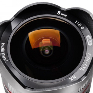 Walimex Pro 8mm 1:2,8 CSC Fish-Eye-Objektiv (feste Gegenlichtblende, UMC Linsen, große Tiefenschärfe) für Samsung NX Objektivbajonett silber-22