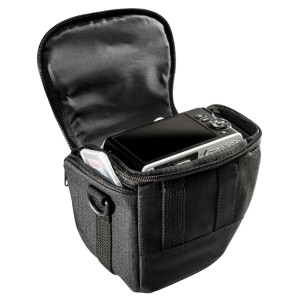 MANTONA VARIO DUO schwarz kompakte System Kameratasche mit Schultergurt und separatem OBJEKTIVKÖCHER-22