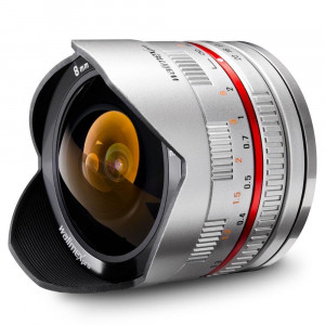 Walimex Pro 8mm 1:2,8 CSC Fish-Eye-Objektiv (feste Gegenlichtblende, UMC Linsen, große Tiefenschärfe) für Samsung NX Objektivbajonett silber-22