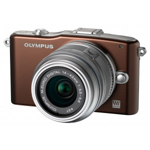 Olympus Pen E-PM1 Systemkamera (12 Megapixel, 7,6 cm (3 Zoll) Display, bildstabilisiert) braun mit 14-42mm Objektiv silber-22