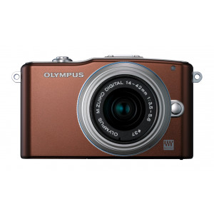 Olympus Pen E-PM1 Systemkamera (12 Megapixel, 7,6 cm (3 Zoll) Display, bildstabilisiert) braun mit 14-42mm Objektiv silber-22