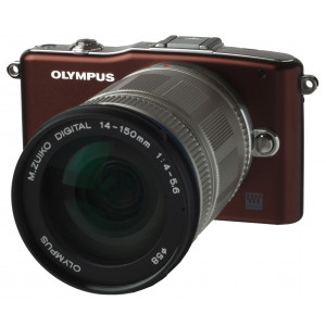 Olympus Pen E-PM1 Systemkamera (12 Megapixel, 7,6 cm (3 Zoll) Display, bildstabilisiert) braun mit 14-150mm Objektiv silber-22
