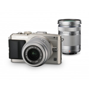 Olympus Pen E-PL6 Systemkamera (16 Megapixel, 7,6 cm (3 Zoll) Touchscreen, bildstabilisiert) Kit inkl. 14-42 mm und 40-150 mm Objektiv silber-21