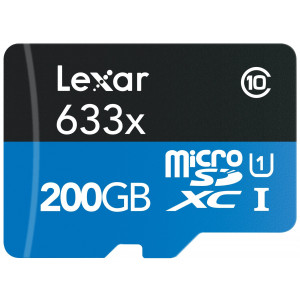 Lexar High-Performance microSDXC 633x 200GB UHS-I/U1 w/USB 3.0 Reader Flash Speicherkarte LSDMI200BBEU633-22
