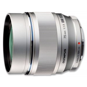 Olympus M.Zuiko Digital ED 75 mm 1:1:8 Objektiv für Micro Four Thirds Objektivbajonett (150 mm KB) silber-22