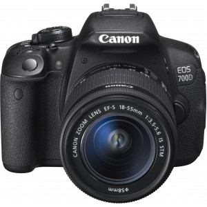 Canon EOS 700D SLR-Digitalkamera (18 Megapixel, 7,6 cm (3 Zoll) Touchscreen, Full HD, Live-View) Kit inkl. EF-S 18-55mm 1:3,5-5,6 IS STM-22