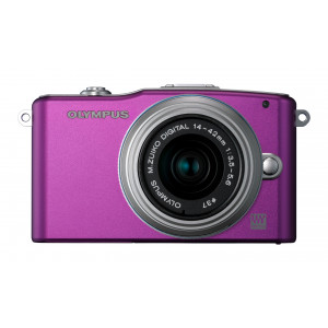 Olympus Pen E-PM1 Systemkamera (12 Megapixel, 7,6 cm (3 Zoll) Display, bildstabilisiert) lila mit 14-42mm Objektiv silber-22