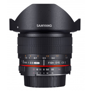 Samyang 8mm F3.5 CS II Objektiv für Anschluss Nikon AE-22