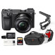 Kit Sony Digital Camera Alpha a6300 Mirrorless Digital Camera + Lens 16-50mm + Memory Card Sandisk 64GB + Cage 8Sinn with Handle + Bag CC-191 + 2 Batteries HL XW50 + 1 Battery Charger-01