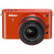 Nikon 1 J2 Systemkamera (10,1 Megapixel, 7,5 cm (3 Zoll) Display) Double Zoom Kit inkl. Nikkor VR 10-30 mm/VR 30-110 mm orange-012