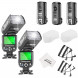 Neewer® NW-561 LCD Bildshirm Belitzgerät Speedlite Set für Canon Nikon und andere DSLR Kameras, Beinhaltet: 2x NW-561 Blitzgerät + 1x 2.4Ghz kabellose Trigger (1x Transmittel + 2x Empfänger) + 1x Mikrofaser Reinigungstuch-08