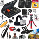 Xtech® Deluxe 23 Piece Accessory Kit for GoPro HERO4 Hero 4 Digital Camera Includes Head Strap Mount, Chest Strap Mount, 16GB High Speed Memory Card + 2 AHDBT-401 Batteries, Quick Dual Charger, 12" inch Highly Flexible Tripod, Custom Large size Case, Hand-07