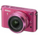 Nikon 1 J2 Systemkamera (10,1 Megapixel, 7,5 cm (3 Zoll) Display) Kit inkl. Nikkor 11-27,5 mm pink-06