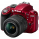Nikon D3300 SLR-Digitalkamera Kit (24 Megapixel, 7,6 cm (3 Zoll) TFT-LCD-Display, Live View, Full-HD) inkl. AF-S DX 18-55 VR II Objektiv rot-03