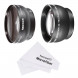 Neewer® 52MM Objektivgarnitur für NIKON DSLR (D7100 D7000 D5200 D5100 D5000 D3300 D3200 D3100 D3000 D90 D80) enthält : (1) 0.45x Weitwinkel-Objektiv + (1) 2x Tele-High-Definition-Objektiv + (1) Mikrofaser Reinigungstuch-08