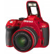 Pentax K 50 SLR-Digitalkamera (16 Megapixel, APS-C CMOS Sensor, 1080p, Full HD, 7,6 cm (3 Zoll) Display, Bildstabilisator) rot inkl. Objektiven DA L 18-55 mm WR and DA L 50-200 mm WR-07