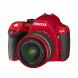 Pentax K 50 SLR-Digitalkamera (16 Megapixel, APS-C CMOS Sensor, 1080p, Full HD, 7,6 cm (3 Zoll) Display, Bildstabilisator) rot inkl. Objektiv DA L 18-55 mm WR-07