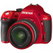 Pentax K 50 SLR-Digitalkamera (16 Megapixel, APS-C CMOS Sensor, 1080p, Full HD, 7,6 cm (3 Zoll) Display, Bildstabilisator) rot inkl. Objektiven DA L 18-55 mm WR and DA L 50-200 mm WR-07