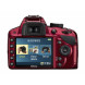 Nikon D3200 SLR-Digitalkamera (24 Megapixel, 7,4 cm (2,9 Zoll) Display, Live View, Full-HD) inkl. AF-S DX 18-55 VR rot-012