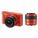 Nikon 1 J2 Systemkamera (10,1 Megapixel, 7,5 cm (3 Zoll) Display) Double Zoom Kit inkl. Nikkor VR 10-30 mm/VR 30-110 mm orange-012
