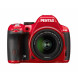 Pentax K 50 SLR-Digitalkamera (16 Megapixel, APS-C CMOS Sensor, 1080p, Full HD, 7,6 cm (3 Zoll) Display, Bildstabilisator) rot inkl. Objektiv DA L 18-55 mm WR-07