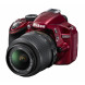 Nikon D3200 SLR-Digitalkamera (24 Megapixel, 7,4 cm (2,9 Zoll) Display, Live View, Full-HD) inkl. AF-S DX 18-55 VR rot-012