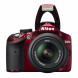 Nikon D3200 SLR-Digitalkamera (24 Megapixel, 7,4 cm (2,9 Zoll) Display, Live View, Full-HD) inkl. AF-S DX 18-55 VR rot-012