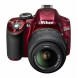 Nikon D3200 SLR-Digitalkamera (24 Megapixel, 7,4 cm (2,9 Zoll) Display, Live View, Full-HD) inkl. AF-S DX 18-55 VR rot-012