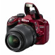 Nikon D3200 SLR-Digitalkamera (24 Megapixel, 7,4 cm (2,9 Zoll) Display, Live View, Full-HD) inkl. AF-S DX 18-55 VR rot-012