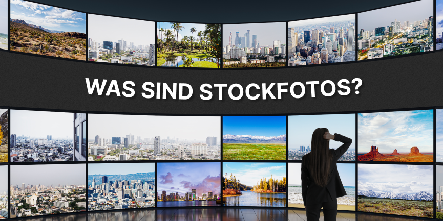 Visualisierung verschiedener Stockfotos aus aller Welt und Erklärung, was Stockfotos sind und wie sie verwendet werden.