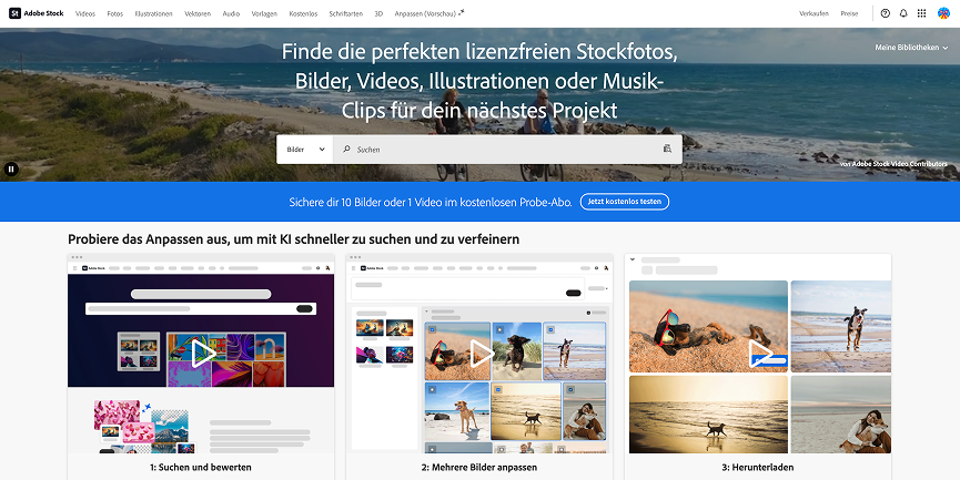 Finde lizenzfreie Fotos, Videos und Illustrationen für dein Projekt mit Adobe Stock